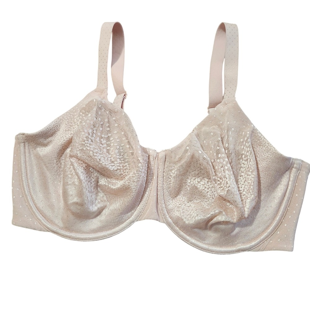 Wacoal Top Tier Underwire Bra 38G Nude Polka Dot Lace Full Coverage 855223